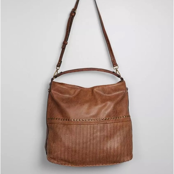 Moda Luxe Kira Hobo Purse Brown Faux Leather - Picture 1 of 9